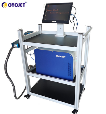 100W Layar Sentuh Laser Coding Dan Mesin Penandaan Electronic CYCJET Fiber Laser Engraver